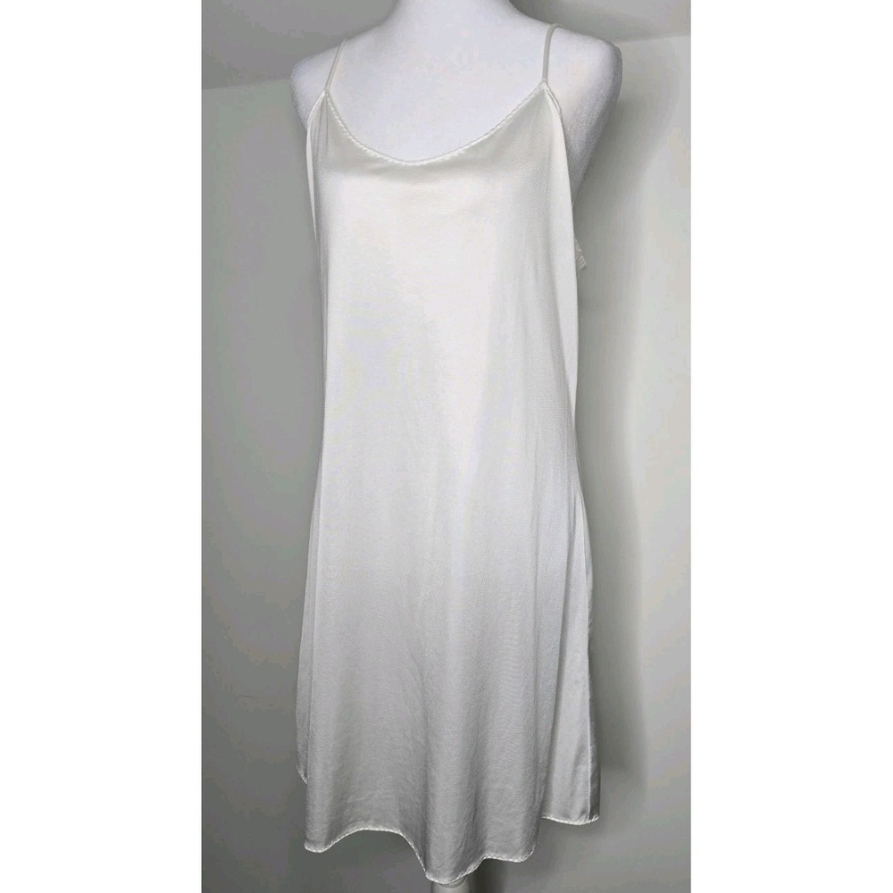 Vintage Vassarette Ivory/white Nylon Slip Dress Minimalist Chemise Size M/L 38
